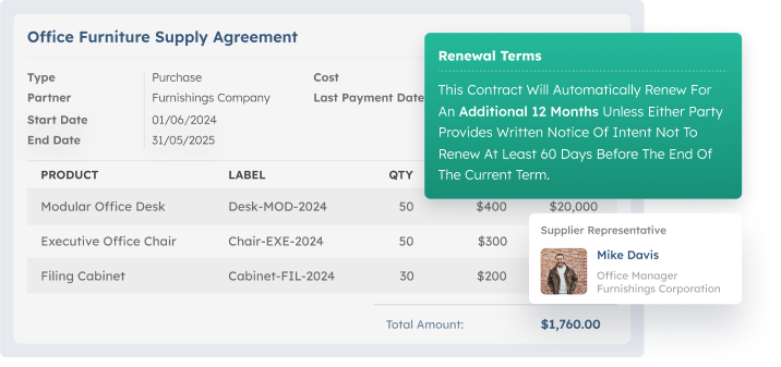 automatic contract renewals with scaleocean system